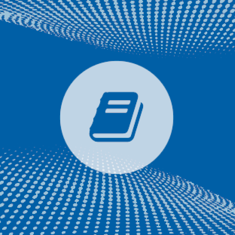 book icon against blue textured background